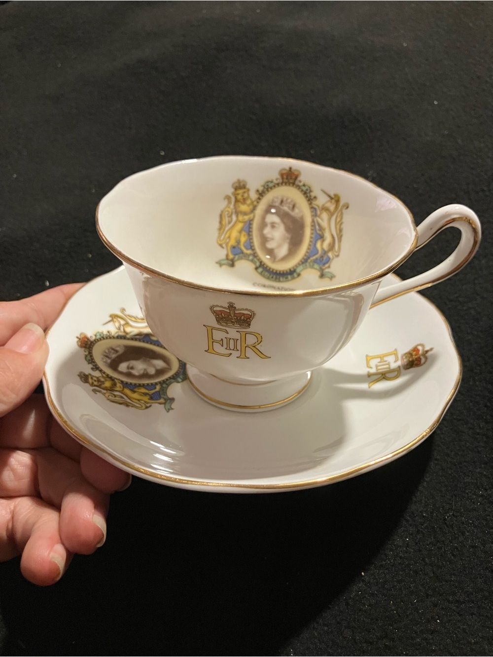 Royal Albert 1953 Queen Elizabeth II Coronation Teacup & Saucer Set Vintage